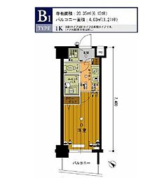 東武東上線 北池袋駅 徒歩10分の賃貸マンション 3階1Kの間取り