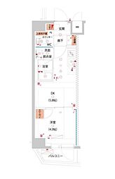 JR山手線 大塚駅 徒歩8分の賃貸マンション 7階1DKの間取り