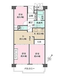 アーバンハイツ巣鴨A棟 306 3階3LDKの間取り