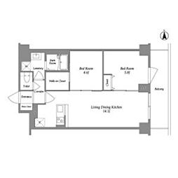 東武東上線 上板橋駅 徒歩14分の賃貸マンション 1階2LDKの間取り