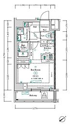 東京メトロ南北線 王子駅 徒歩10分の賃貸マンション 9階1Kの間取り