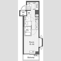 JR中央線 吉祥寺駅 徒歩15分の賃貸マンション 5階1Kの間取り