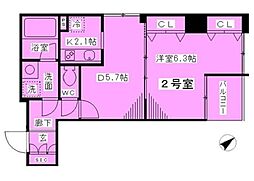 JR山手線 西日暮里駅 徒歩4分の賃貸マンション 4階1DKの間取り