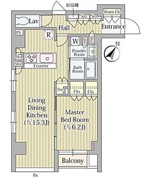 東京メトロ副都心線 氷川台駅 徒歩3分の賃貸マンション 4階1LDKの間取り