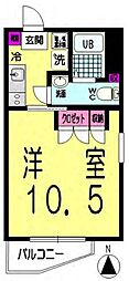 東京メトロ副都心線 要町駅 徒歩1分の賃貸マンション 4階1Kの間取り