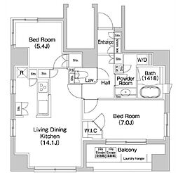 都営三田線 千石駅 徒歩2分の賃貸マンション 9階2LDKの間取り