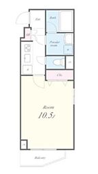 JR京浜東北・根岸線 西日暮里駅 徒歩6分の賃貸マンション 4階1Kの間取り