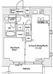 エミリブ池袋 10階1LDKの間取り
