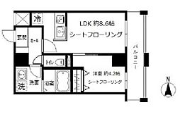 プランドール 7階1LDKの間取り