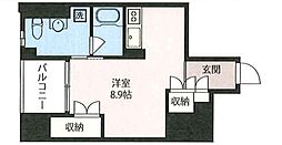 都営三田線 板橋区役所前駅 徒歩3分の賃貸マンション 11階ワンルームの間取り