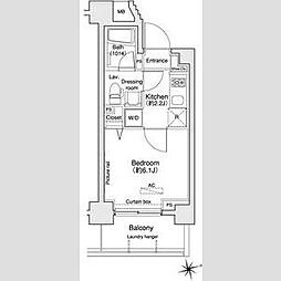 東京メトロ南北線 王子神谷駅 徒歩5分の賃貸マンション 2階1Kの間取り