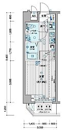 JR山手線 田端駅 徒歩9分の賃貸マンション 8階1Kの間取り