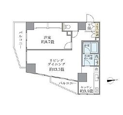 IZM石神井公園 1LDKの間取図画像