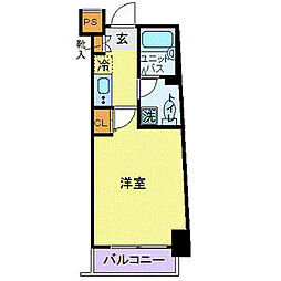 スカイコートスパシエ池袋 1Kの間取図画像