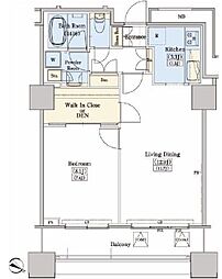 レジディアタワー上池袋タワーサイド 1LDKの間取図画像