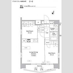 プラウドフラット板橋本町 2LDKの間取図画像