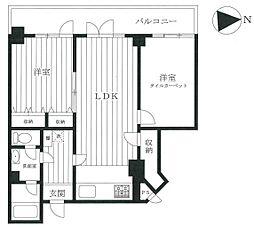 セントヒルズ池袋ワカイビル 2LDKの間取図画像