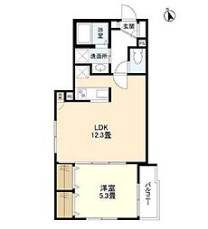 WELLSQUARETABATA 1LDKの間取図画像