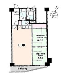 ライオンズマンション上野毛A棟 3LDKの間取図画像
