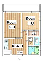 パーク・アレー 2DKの間取図画像