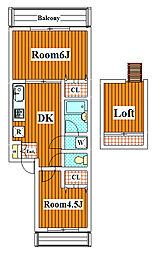 カーサカーム 2SKの間取図画像