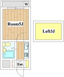 ホワイトハウス尾山台 1Kの間取図画像