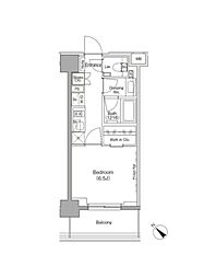 ザ・パークハビオ月島フロント 5階1Kの間取り
