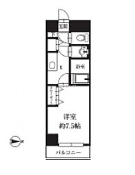 HF銀座レジデンスEASTII 12階1Kの間取り