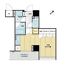 クオリア銀座やま祢ビル 10階ワンルームの間取り