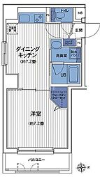 HF三田レジデンスII 9階1DKの間取り