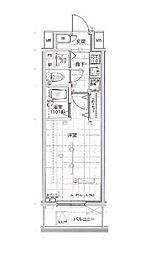 パークウェル銀座EAST 6階1Kの間取り