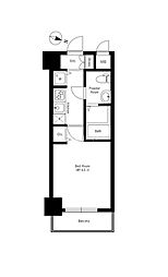 グランド・ガーラ西麻布 8階1Kの間取り