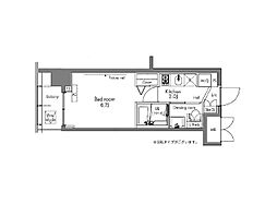 プラウドフラット隅田リバーサイド 9階1Kの間取り