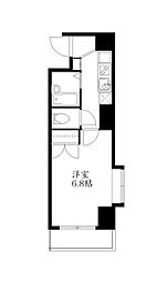 エスコート芝浦 2階1Kの間取り