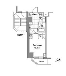 パークハビオ新橋 ワンルームの間取図画像