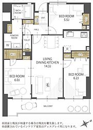 ダイアパレスビューパーク前原 3LDKの間取り