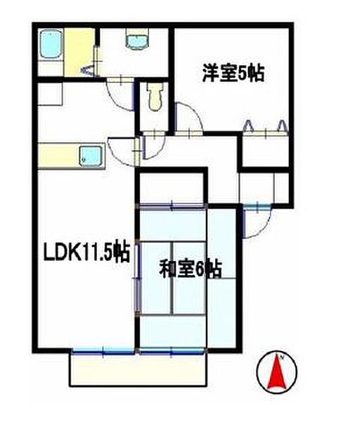 兵庫県姫路市西今宿3丁目(賃貸アパート2LDK・2階・52.00㎡)の写真 その2