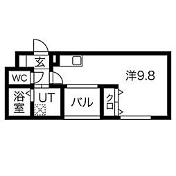 JR山陽本線 土山駅 徒歩1分の賃貸アパート 3階ワンルームの間取り