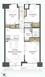 コアマンション和白東パセオ 3LDKの間取り