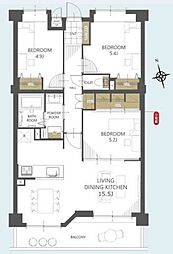 コアマンション和白丘ネクステージA棟 3LDKの間取図画像