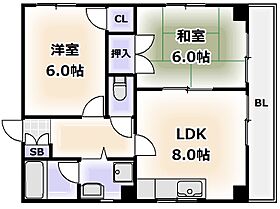 大阪府大阪市阿倍野区阪南町1丁目（賃貸マンション2LDK・2階・46.98㎡） その2