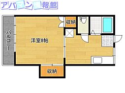 第八西山荘 1Kの間取図画像