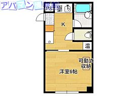 プラザ・ドゥ・ロード 1Kの間取図画像