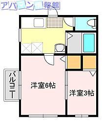 パルティール 2Kの間取図画像