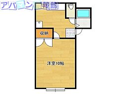 サン・テイム 1Kの間取図画像