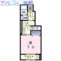 ラ・ルーチェビータ 1Kの間取図画像