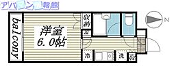 メゾン・ド・リエス 1Kの間取図画像