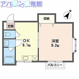メゾン・ド・サンライズ2 1DKの間取図画像