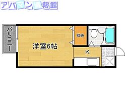 シャルム天神尾 1Kの間取図画像