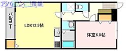 パストラール新和 1LDKの間取図画像
